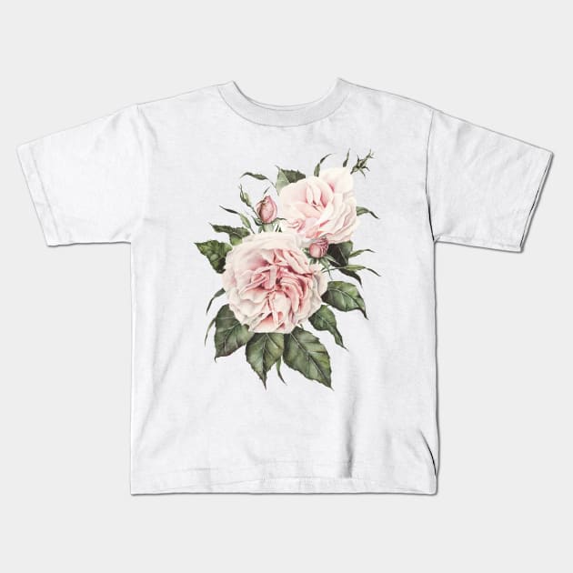 Pink Garden Roses Kids T-Shirt by ShealeenLouise